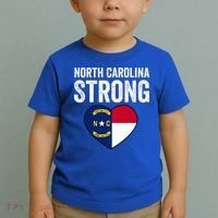 North Carolina Strong With Nc State And Love Toddler T-Shirt thumb 2