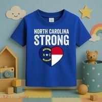 North Carolina Strong With Nc State And Love Toddler T-Shirt thumb 3