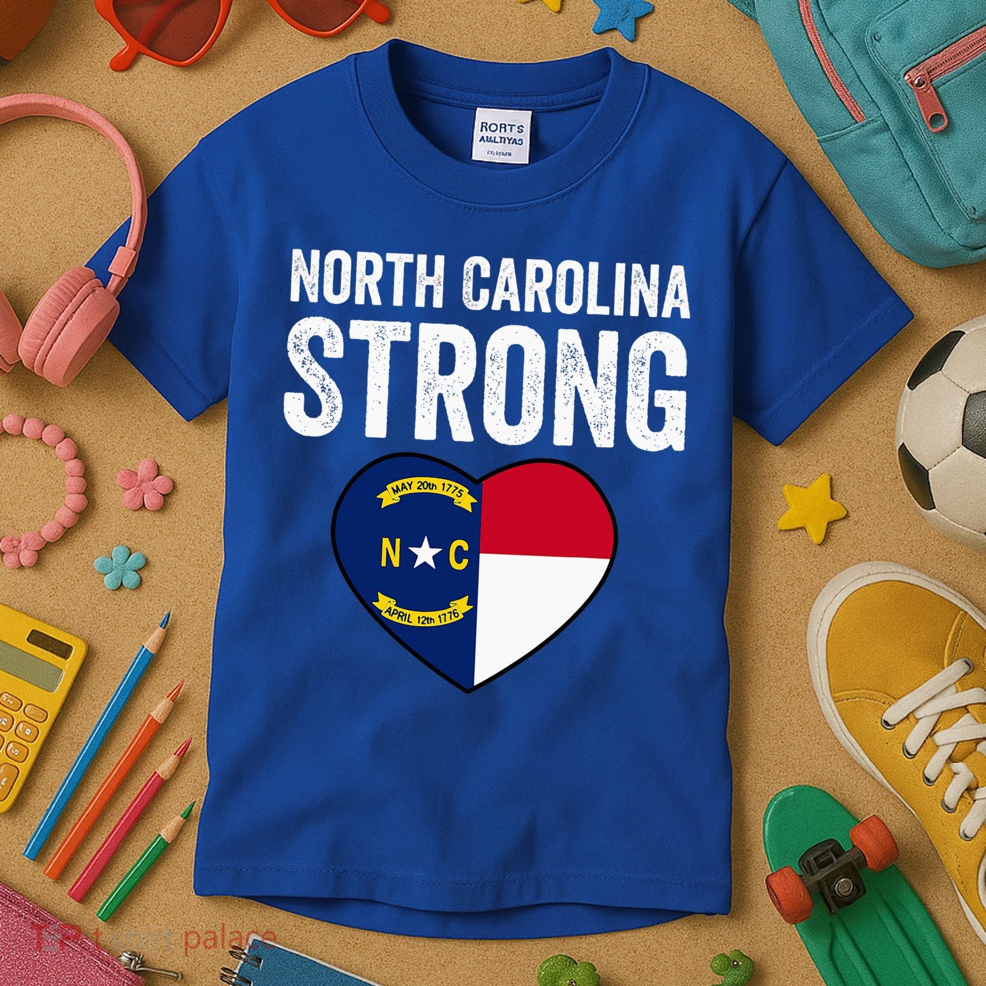 North Carolina Strong With Nc State And Love Kids T-Shirt