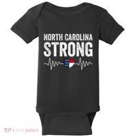 North Carolina Strong With Nc State And Love North Carolina Baby Bodysuit thumb 0