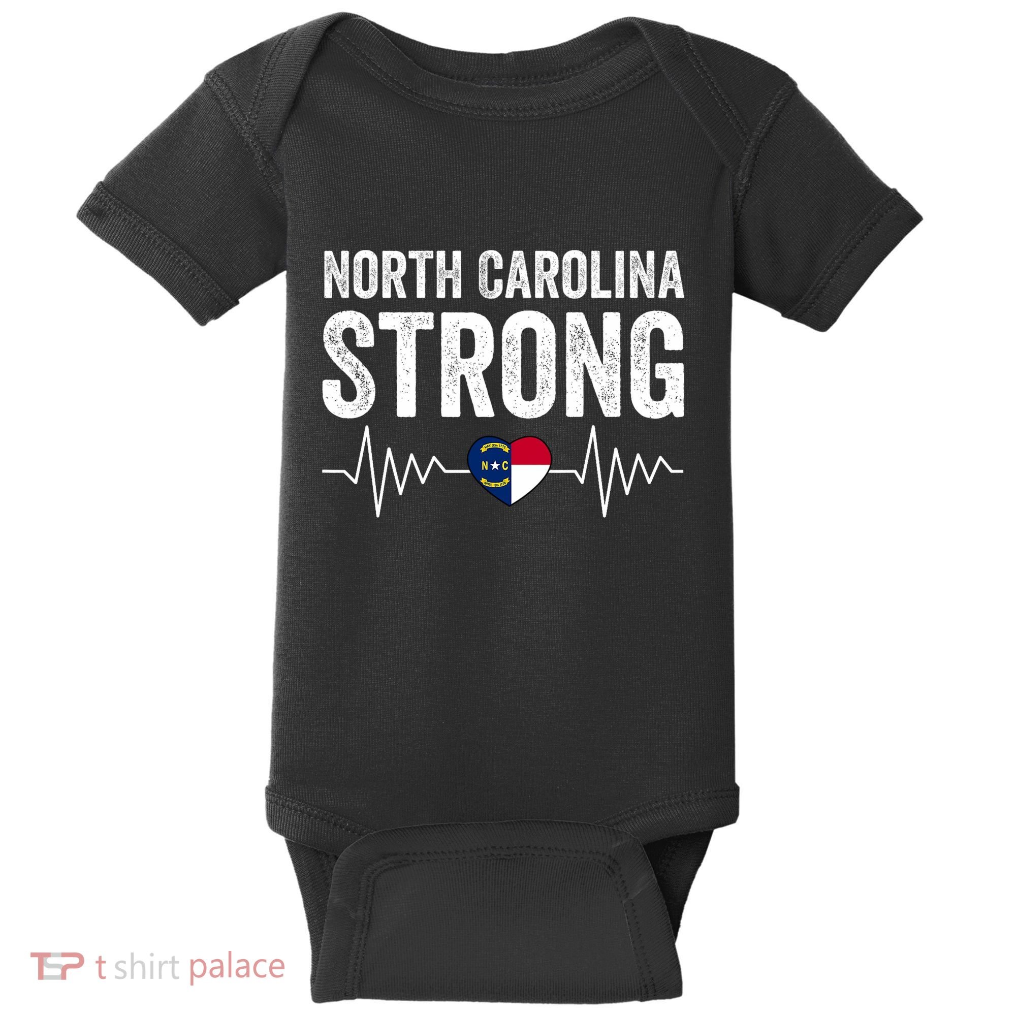 North Carolina Strong With Nc State And Love North Carolina Baby Bodysuit