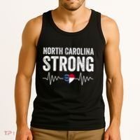 North Carolina Strong With Nc State And Love North Carolina Tank Top thumb 3