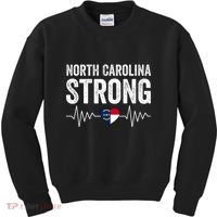 North Carolina Strong With Nc State And Love North Carolina Kids Sweatshirt thumb 0
