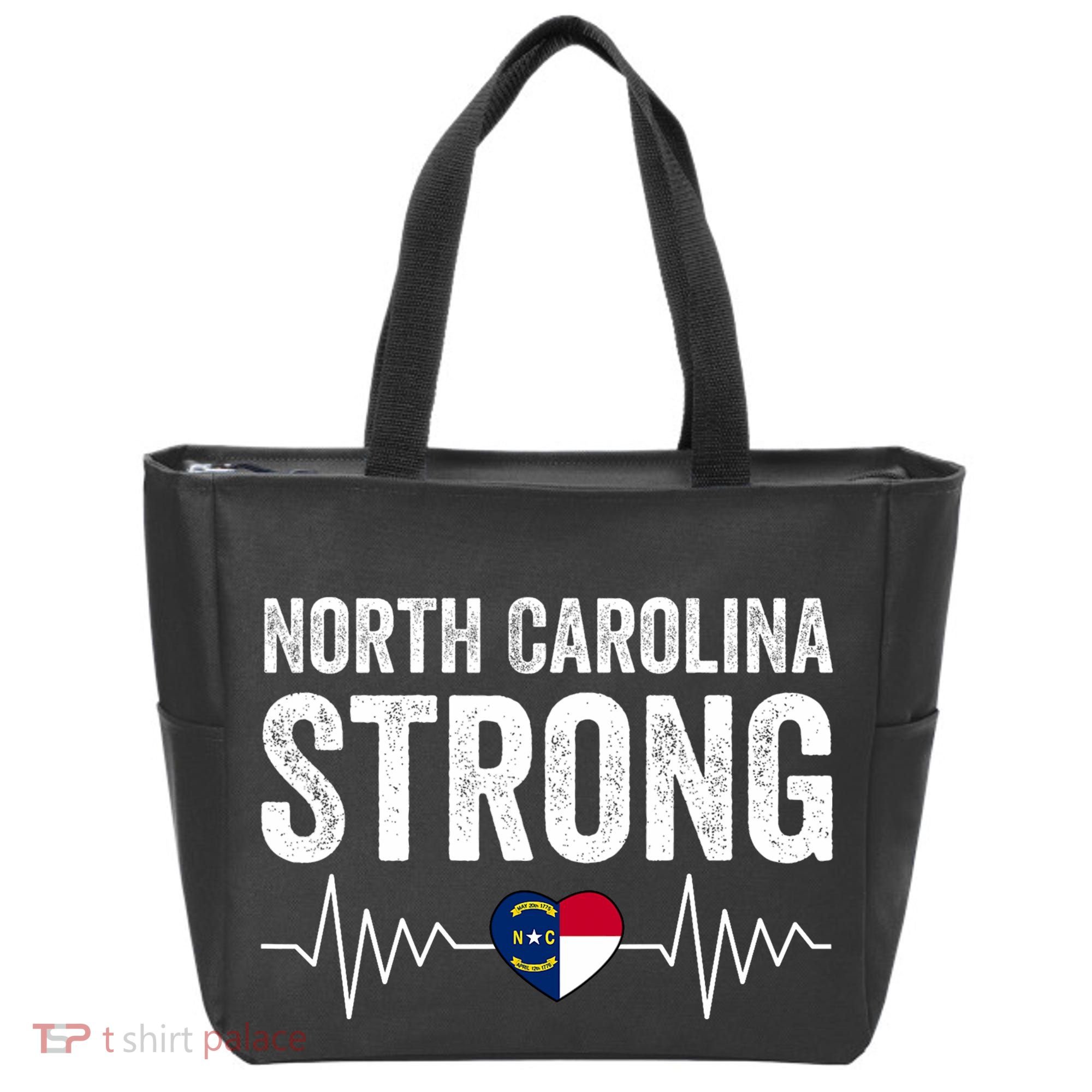 North Carolina Strong With Nc State And Love North Carolina Tote Bag