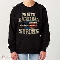 North Carolina Strong With Nc State And Usa Flag Overlay Women's Sweatshirt thumb 0