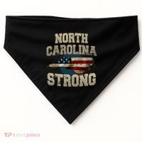 North Carolina Strong With Nc State And Usa Flag Overlay USA-Made Doggie Bandana thumb 0