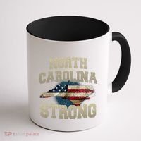 North Carolina Strong With Nc State And Usa Flag Overlay Coffee Mug thumb 1