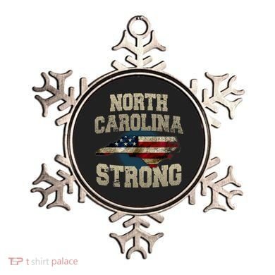 North Carolina Strong With Nc State And Usa Flag Overlay Ornament