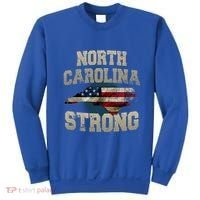 North Carolina Strong With Nc State And Usa Flag Overlay Sweatshirt thumb 0
