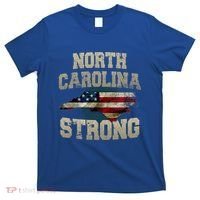 North Carolina Strong With Nc State And Usa Flag Overlay T-Shirt thumb 0