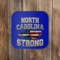 North Carolina Strong With Nc State And Usa Flag Overlay Coaster thumb 0