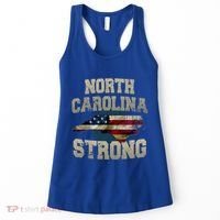 North Carolina Strong With Nc State And Usa Flag Overlay Women's Tank Top thumb 0