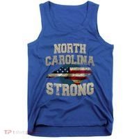 North Carolina Strong With Nc State And Usa Flag Overlay Tank Top thumb 0