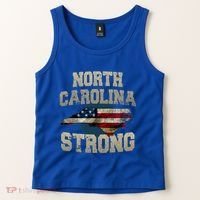 North Carolina Strong With Nc State And Usa Flag Overlay Tank Top thumb 2