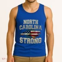 North Carolina Strong With Nc State And Usa Flag Overlay Tank Top thumb 3