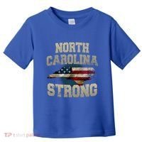 North Carolina Strong With Nc State And Usa Flag Overlay Toddler T-Shirt thumb 0