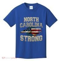 North Carolina Strong With Nc State And Usa Flag Overlay Kids T-Shirt thumb 0