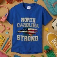 North Carolina Strong With Nc State And Usa Flag Overlay Kids T-Shirt thumb 3