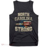 North Carolina Strong With Nc State And Usa Flag Overlay Tank Top thumb 0