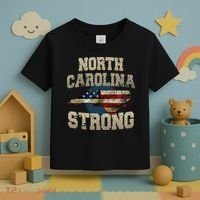 North Carolina Strong With Nc State And Usa Flag Overlay Toddler T-Shirt thumb 3