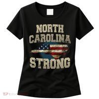 North Carolina Strong With Nc State And Usa Flag Overlay Women's T-Shirt thumb 0