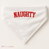 Naughty Christmas Santa USA-Made Doggie Bandana thumb 0