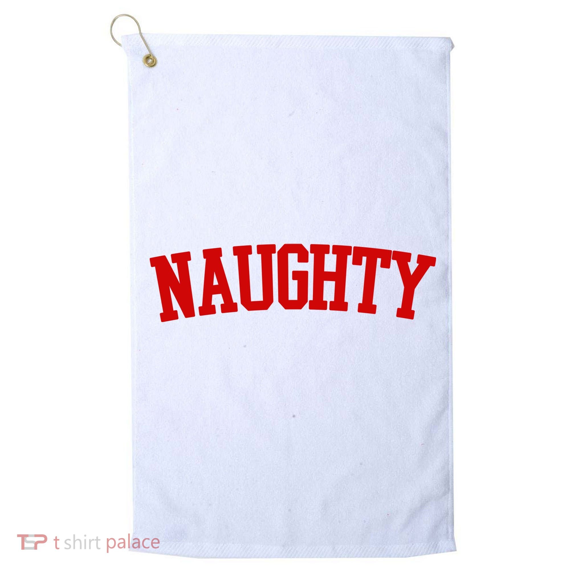 Naughty Christmas Santa Golf Towel