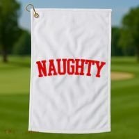 Naughty Christmas Santa Golf Towel thumb 1