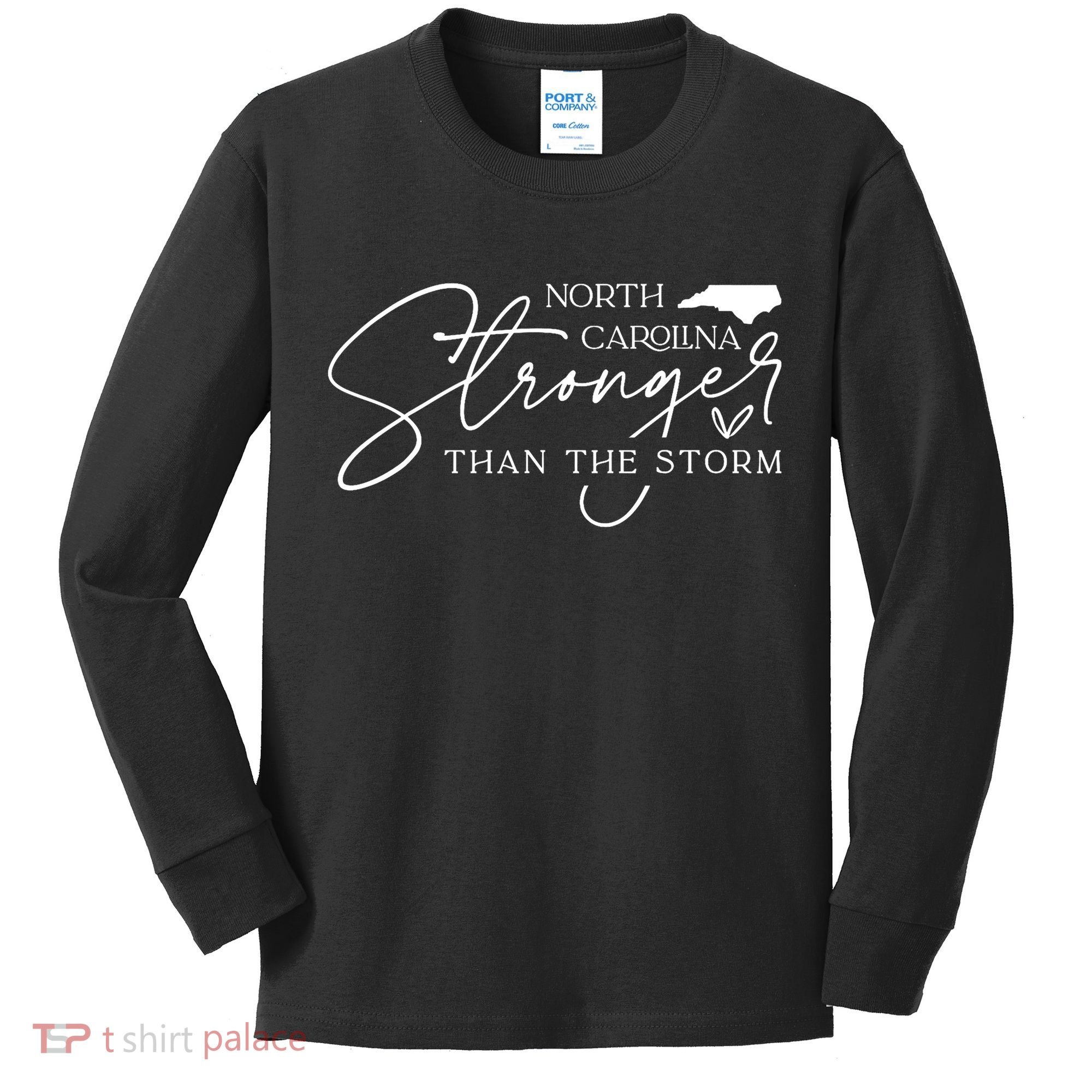 North Carolina Stronger Then The Storm Kids Long Sleeve Shirt