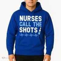 Nurses Call The Shots Certified Nursing Assistant Cna Gift Hoodie thumb 2