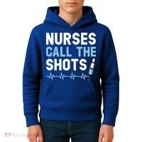 Nurses Call The Shots Certified Nursing Assistant Cna Gift Kids Hoodie thumb 4