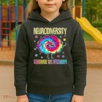 Neurodiversity Celebrate The Spectrum Kids Hoodie thumb 3