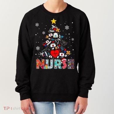 Nurse Christmas Tree Stethoscope RN LPN Scrub Nursing Xmas  Women's Sweatshirt
