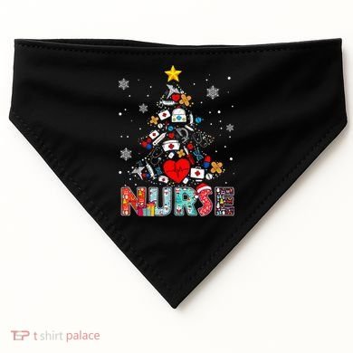 Nurse Christmas Tree Stethoscope RN LPN Scrub Nursing Xmas  USA-Made Doggie Bandana