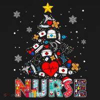 Nurse Christmas Tree Stethoscope RN LPN Scrub Nursing Xmas  Apron thumb 3