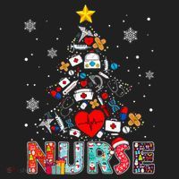 Nurse Christmas Tree Stethoscope RN LPN Scrub Nursing Xmas  Beanie thumb 2