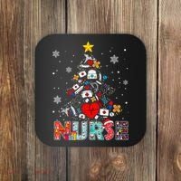 Nurse Christmas Tree Stethoscope RN LPN Scrub Nursing Xmas  Coaster thumb 0