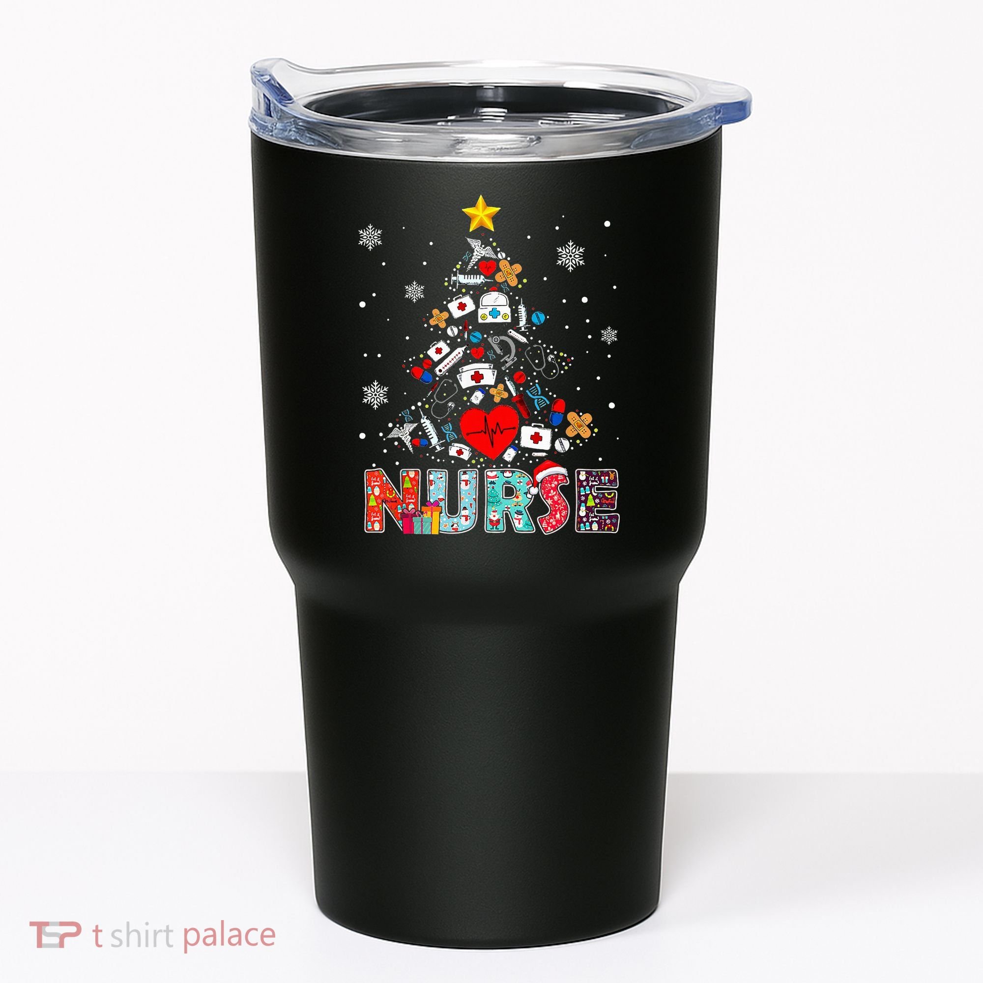 Nurse Christmas Tree Stethoscope RN LPN Scrub Nursing Xmas  Tumbler