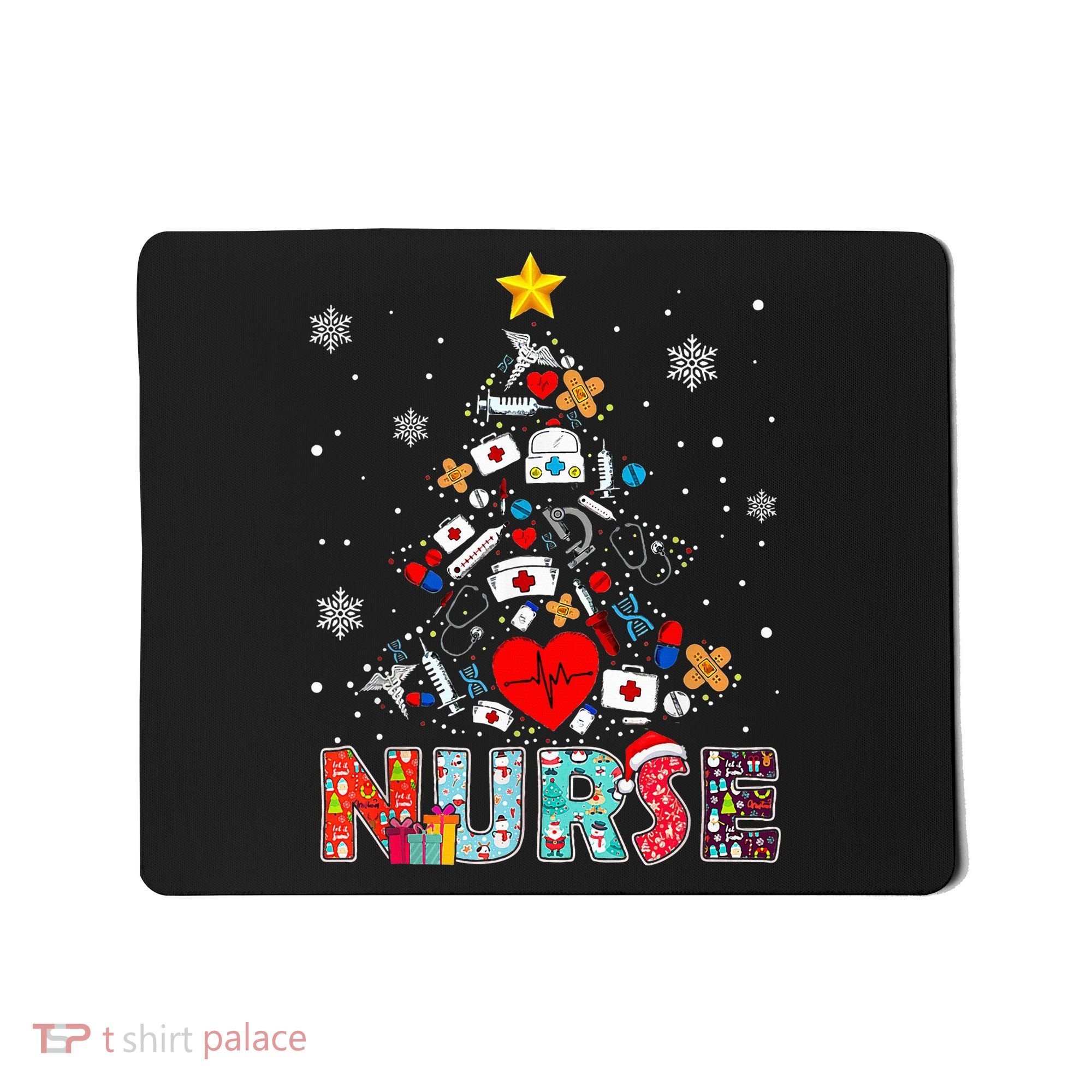 Nurse Christmas Tree Stethoscope RN LPN Scrub Nursing Xmas  Mousepad