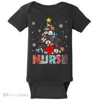 Nurse Christmas Tree Stethoscope RN LPN Scrub Nursing Xmas  Baby Bodysuit thumb 0
