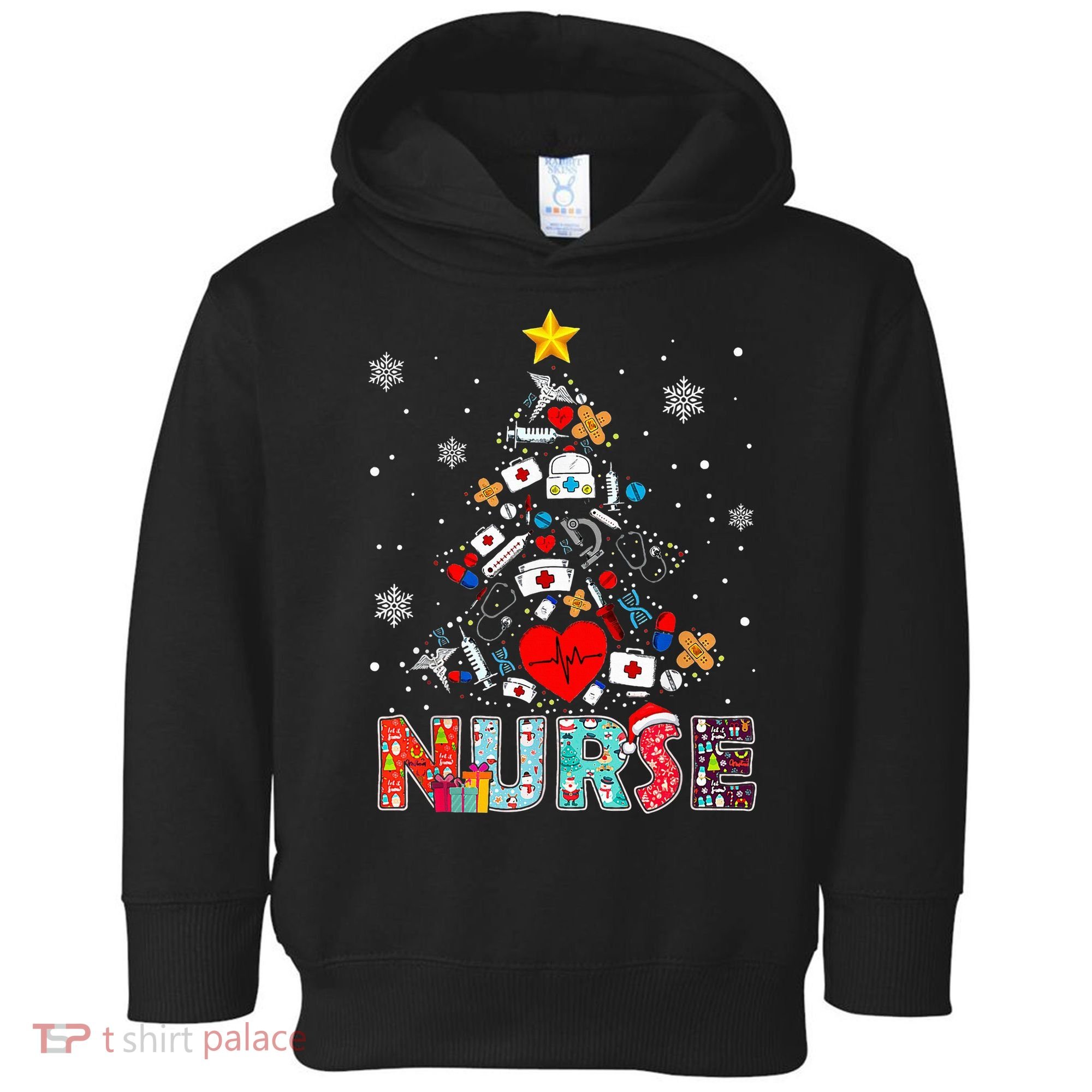 Nurse Christmas Tree Stethoscope RN LPN Scrub Nursing Xmas  Toddler Hoodie