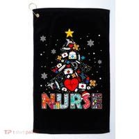 Nurse Christmas Tree Stethoscope RN LPN Scrub Nursing Xmas  Golf Towel thumb 0