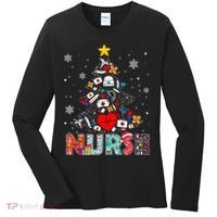 Nurse Christmas Tree Stethoscope RN LPN Scrub Nursing Xmas  Women's Long Sleeve Shirt thumb 0