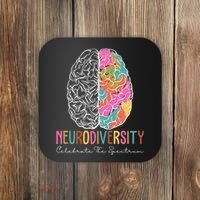 Neurodiversity Celebrate The Spectrum Brain Autism Awareness Coaster thumb 0
