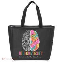 Neurodiversity Celebrate The Spectrum Brain Autism Awareness Tote Bag thumb 0