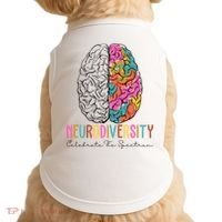 Neurodiversity Celebrate The Spectrum Brain Autism Awareness Doggie Tank thumb 0