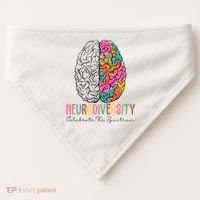 Neurodiversity Celebrate The Spectrum Brain Autism Awareness USA-Made Doggie Bandana thumb 0