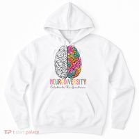 Neurodiversity Celebrate The Spectrum Brain Autism Awareness Hoodie thumb 0