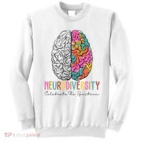 Neurodiversity Celebrate The Spectrum Brain Autism Awareness Sweatshirt thumb 0