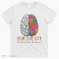 Neurodiversity Celebrate The Spectrum Brain Autism Awareness T-Shirt thumb 0